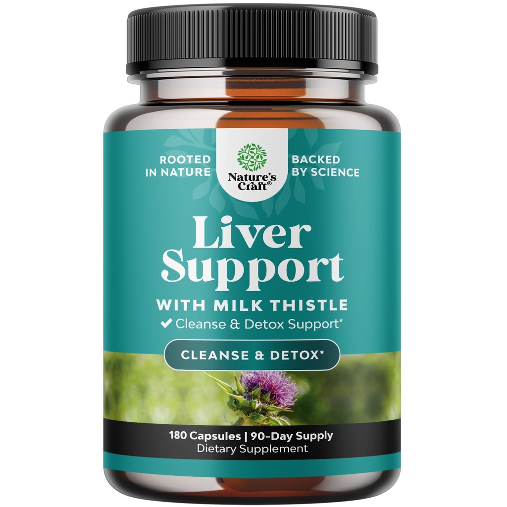 Detox & Repair 180 Capsules - Integratore di latte di sostegno al fegato di erbe - Silymarin Milk Thistle Integratori con Radice di Dandelion, Choline, Estratto di barbabietola e carciofo