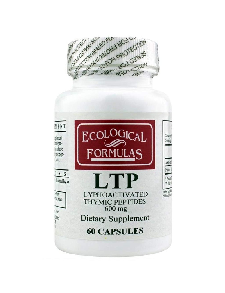 Ecological Formulas Lyphoactivated Thymic Peptides 600 Mg, White, 60 Count