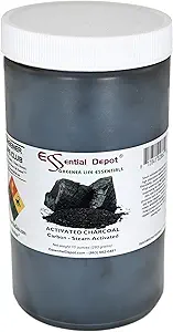 Polvere di carbone attivata del deposito essenziale - 10 oz - contenitore sigillato di sicurezza in HDPE con il cappuccio sigillabile