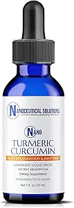 NANO TURMERIC CURCUMIN | Particelle Nano altamente biodisponibili | Rapid Absorption | Organic Vegan Non-GMO Curcuma Longa | Supporta giunti, Digestivo, Liver & Heart Health | Facile da usare, 30 ml per bottiglia.