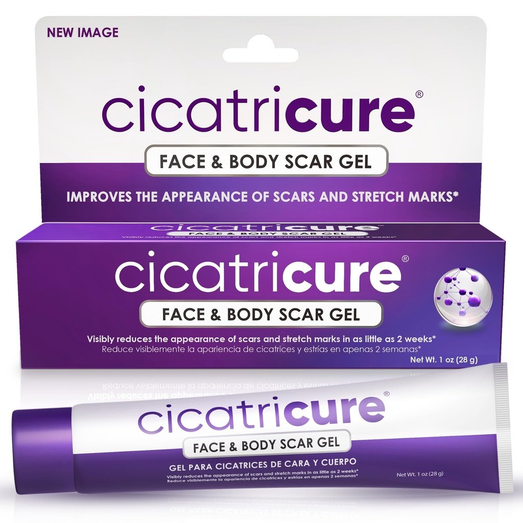 Cicatricure Advanced Scar Gel per viso e corpo - Risultati provati in 2 settimane, Trattamento delle cicatrici per cicatrici, Segni di stretch, Scarse di ustioni e lesioni, Trattamento delle cicatrici, 1 oz (28 g)