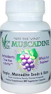VineLife Muscadine Grape Seed & Skin 650mg - 60 Veggie Kapseln - Antioxidante Superfood - 1300mg pro Servierung - Natürliche Resveratrol