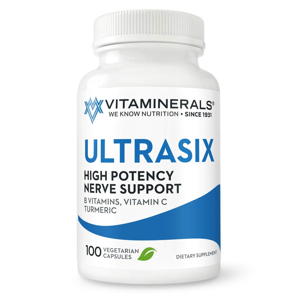 Vitaminerals 56 Ultrasix® Nerve | Energy | Immune Support | B Vitamins | Turmeric | 100 Vegetable Capsules