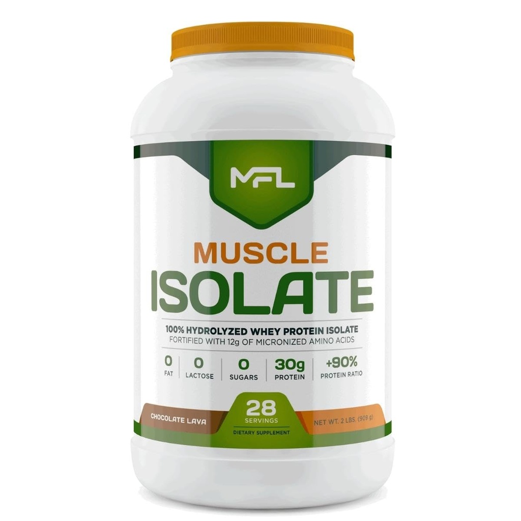 MFL 100% Pure Isolate Protein 2 lbs l 30g of Protein l 12g Amino Acids l Keto Friendly l Low Carbs | 28 Servings (Chocolate Lava)