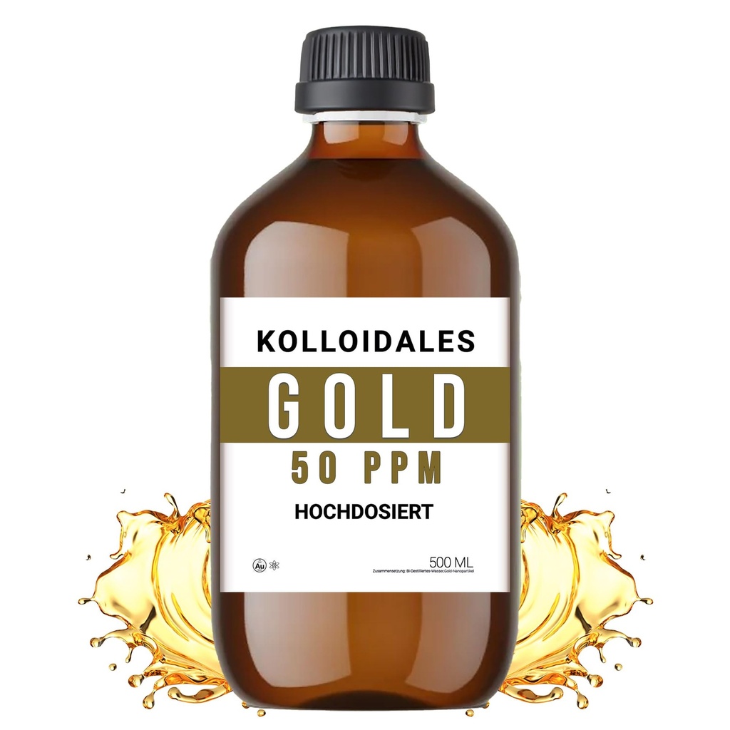 Kolloidale Goldlösung, 50 PPM, 500ml, Hohe Reinheit 99,99%