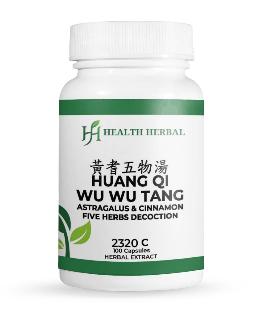 HH2320C Huang Qi Wu Wu 黄芪五物汤/Astragalus & Cinnamon Five Herbs Decoction, 100 Capsules/Bottle, 2 Bottles