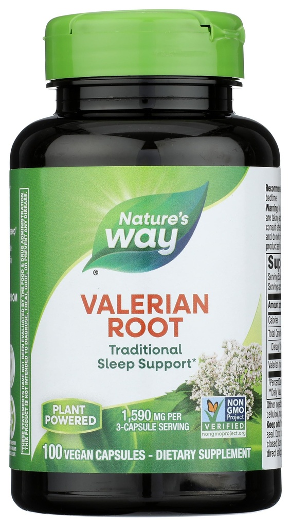 Nature's Way Valerian Root, Traditional Sleep Support*, Non-GMO Project Verified, Gluten Free, Vegan, 100 Kapseln (Packaging May Vary)