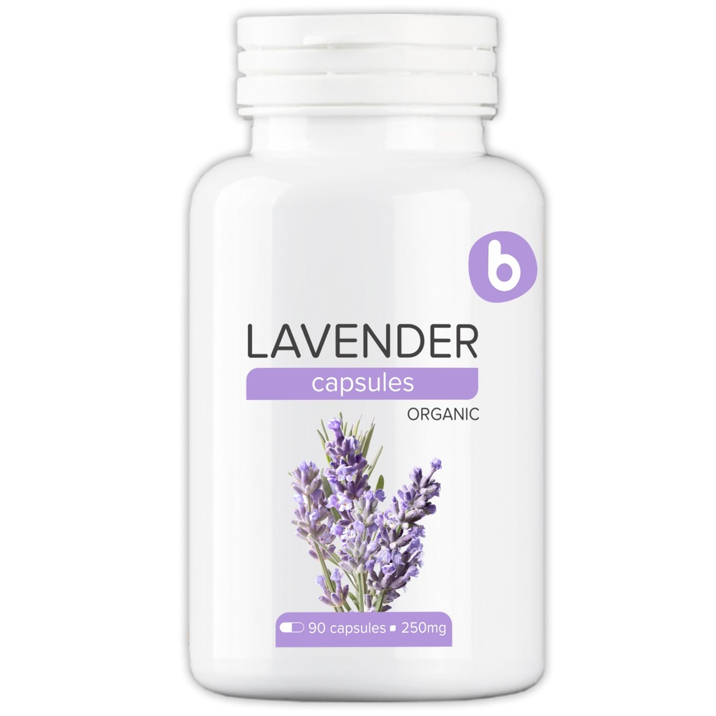 Bio Lavender Kapseln - Lavender Pillen für Entspannung und Balance - Unterstützt beruhigenden Geist und Körper - Natürliche Ergänzung - Non-GMO, Gluten-Free – 90 Vegan Kapseln