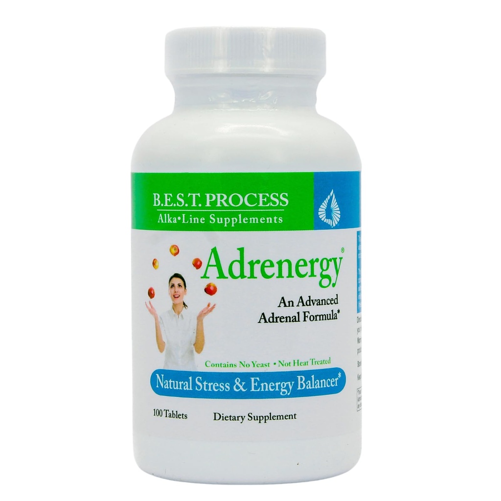 Aderenergy Best Process Alkaline — Support naturel adrénal avec extrait de Gland Adrénal, Adaptogènes, Vitamines et Minéraux