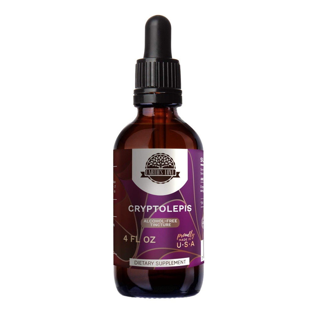 HerbEra Earth's Love - Cryptolepis Alcohol-Free Herbal Extract Tincture, Super-Concentrated Wildcrafted Cryptolepis (Cryptolepis Sanguinolenta) Dried Root (4 Fl Oz)