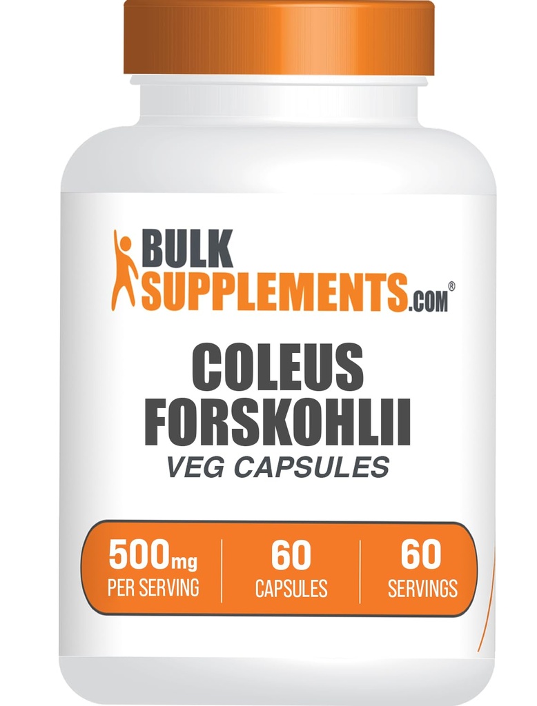 BulkSupplements.com Coleus Forskohlii Capsule - Forskolin Supplemento, Forskolin Capsule - Integratore di erbe, Gluten Free, 1 Capsule per Serving, 60 Capsule (Pack of 1)
