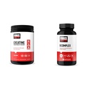 Kraftfaktor Kreatin Pulver 60 Servierungen und Vitamin B Complex 60 Kapseln Bundle für Muskelaufbau, Stärke, Energie und schnellere Erholung