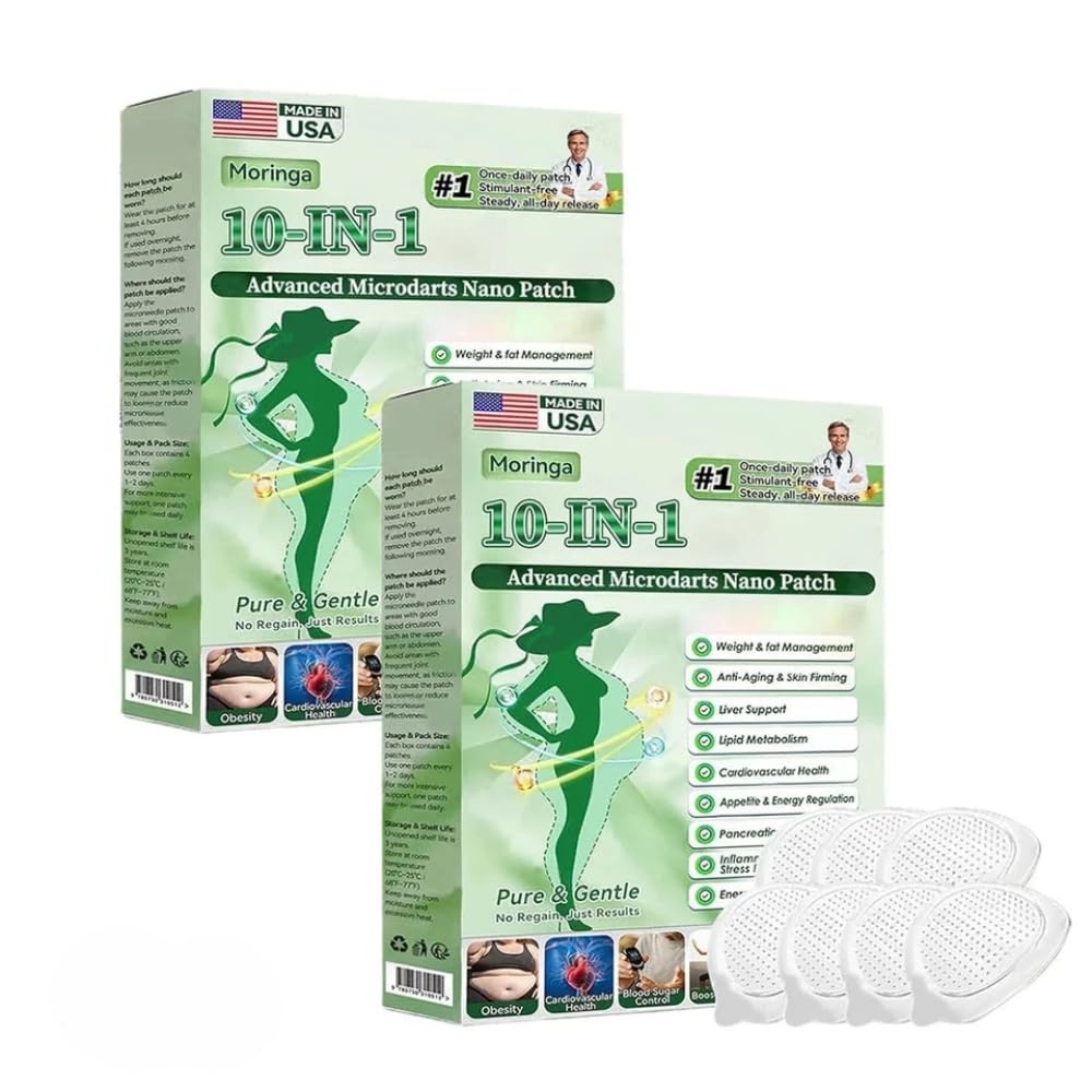 Moringa 10-in-1 Advanced Microdarts Nano Patch Wellness Body Patch 7PCS (2 Box-14 Pcs)