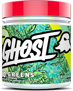 GHOST Greens Powder, Original - 30 Servings - 19 Superfood Greens & Reds Powder, Frutta, Verdura, Spirulina, & Chlorella, Prebiotics, 10 miliardi di CFU Probiotici & Digestive Enzymes - Senza glutine