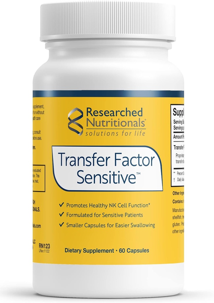 Fattore di trasferimento nutrizionali ricercato Sensitivo - Supporto immunitario Fattori di trasferimento derivati da bovini & capsule di colostrum (60 capsule)