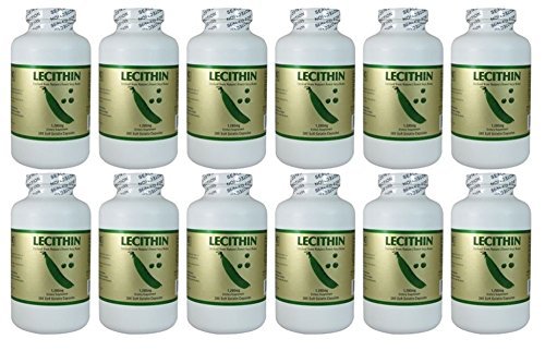 Lécithine 1200mg, 300 Softgels (12 Pack)