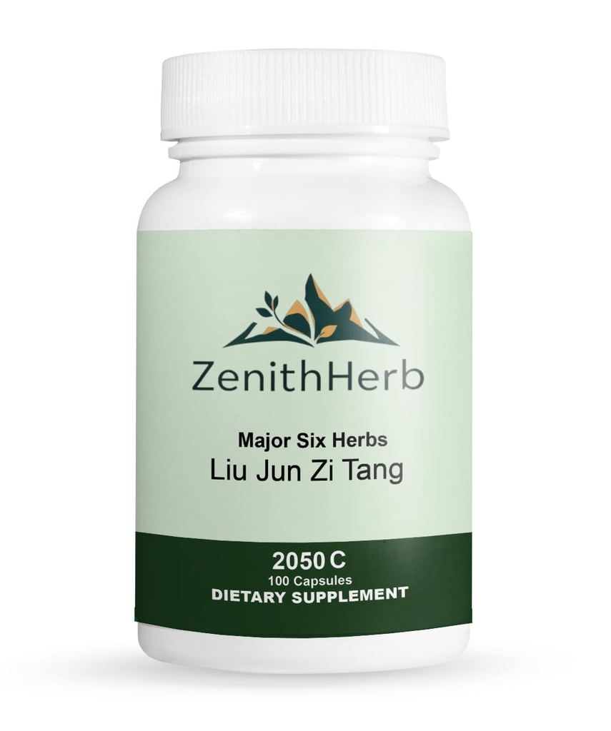 ZenithHerb-Major Six Herbs/Liu Jun Zi Tang Herbal Dietary Supplement, 100 Capsules/Bottle, 2 Bottles