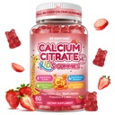 Kids Calcium Citrate Gummies - 1200mg Calcium Gummies Supplements for Women & Men with Vitamin D3, K2, Magnesium, Zinc High Absorption for Bone, Muscle & Immune Support, Strawberry Flavor, 60 Count