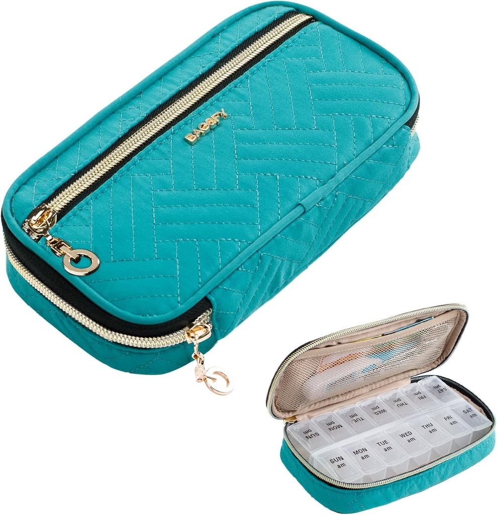 BAGSFY Pill Organizer Case 2 Mal pro Tag Wöchentliche Medizin Organizer Reise Pille Box mit abnehmbaren 7 Tage Medizin Fall Container für Fischöl, Vitamin, Ergänzung