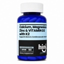 HINI Calcium Magnesium Zinc Supplement with Vitamin D3 & K2 MK-7, Bone Health Support Supplement, Calcium Complex with Magnesium, Zinc, Vitamin D3 and K2, One Per Serving, 90 Tablets