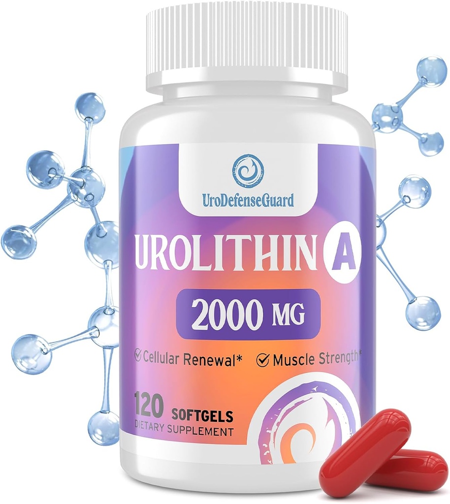 Urolitina Un supplemento 2000mg per le donne degli uomini - 120 Softgels (1 bottiglia)