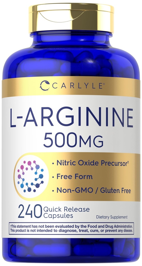 Carlyle L-Arginine 500 mg Capsules : 240 Count.