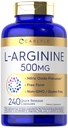 Carlyle L-Arginin 500 mg Kapseln | 240 Count | Nitric Oxid Precursor | Free Form Amino Säure | Non-GMO & Gluten kostenlose Ergänzung