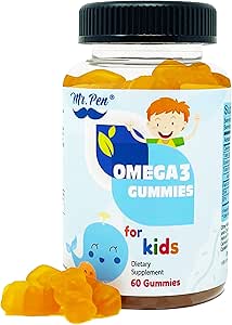 60 Gummies | 2 mesi forniture | Tasty Orange Flavor | 4+ anni | Omega-3 con EPA & DHA, Omega 3 per bambini, Omega 3 Gummies, Fish Oil Gummies, Omega-3 acidi grassi Gummies
