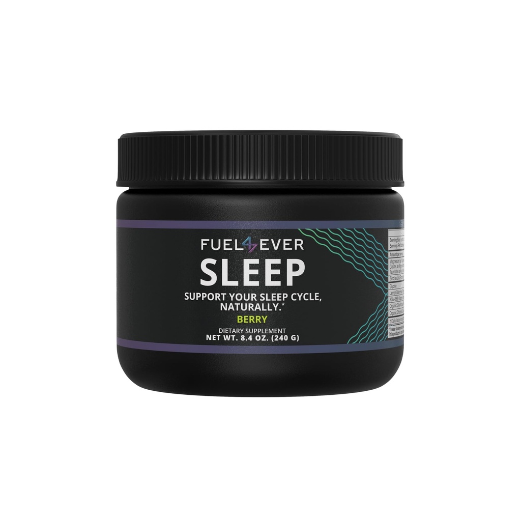 Fuel 4 Ever Sleep | Support Your Sleep Cycle, Naturally with Magnesium with Glycine | Berry Flavor | 30 Servings