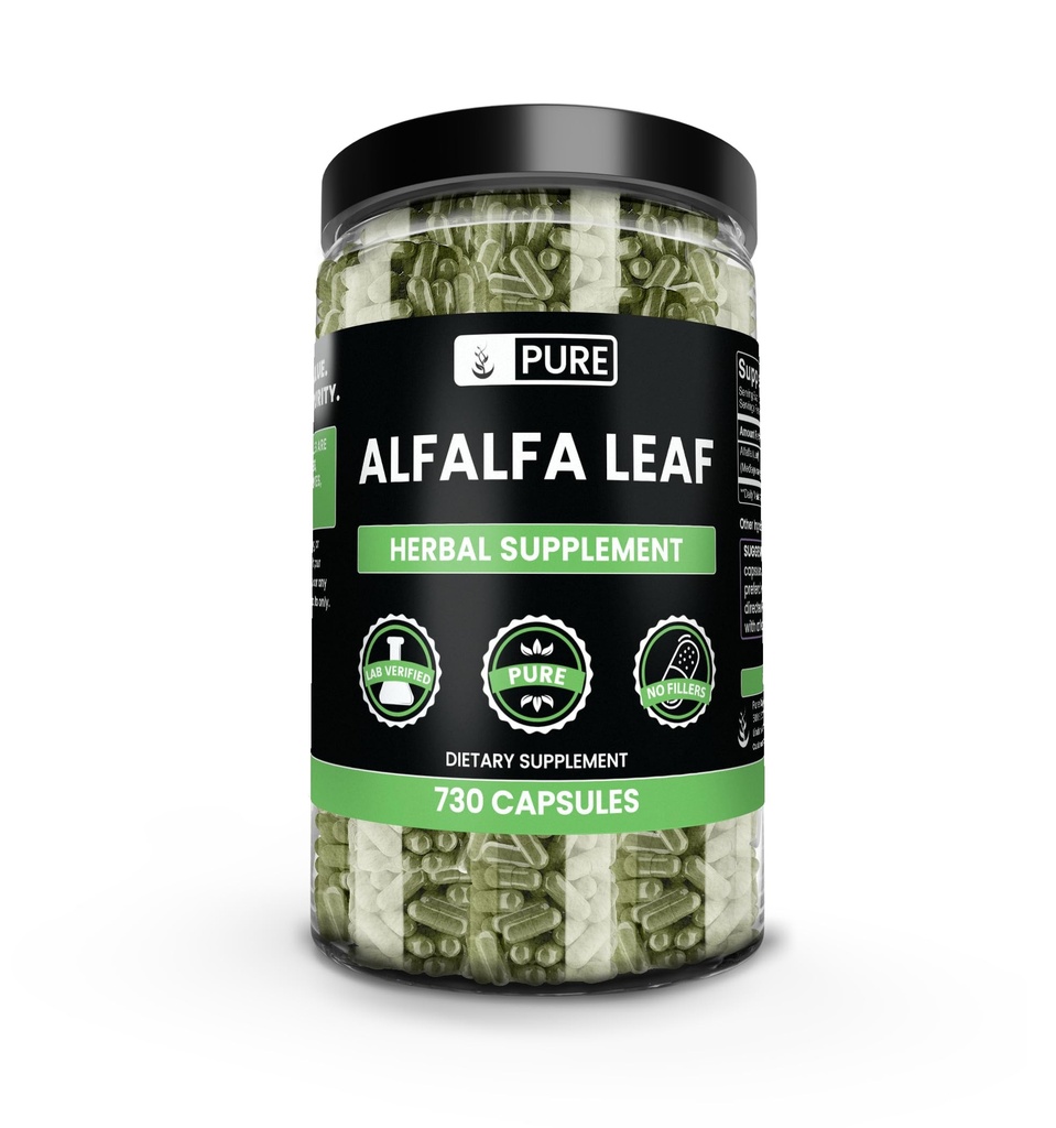 Pure Original Zutaten Alfalfa Blatt (730 Kapseln) keine Magnesium- oder Reisfüller, Immer rein, Lab verifiziert