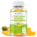 L-Theanine Gummies, 400mg l'theanine Chewable Supplement with Ashwagandha, GABA, Lemon Balm, 5-HTP, Vitamin B6, Support Zzz, Relax & Emotion, Vegan, Non-GMO, Sugar Free, Pineapple Flavor, 60 Count
