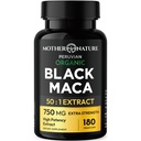 Black Maca Root 50:1 Estratto 37.500mg – 180 Capsule Organic Peruvian Maca Peruana Supplemento per gli uomini | Energia ad alta potenza, Mood & Performance Support | Vegan, Non-GMO