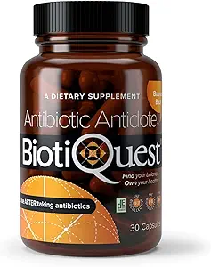 BiotiQuest Antibiotici Antidoto Probiotici al Corpo di Riequilibrio Dopo aver preso Antibiotici, 20 miliardi di CFU, Non OGM e Gluten Free, 30 capsule
