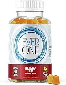 Omega Fish Oil Gummies per adulti e adolescenti con DHA - Support Brain e Cardiovascular Health Supplement - Vegan, Gelatin Free, OGM Free - Delizioso Arancione e Limone aromatizzato con Omega 3, 6 e 9