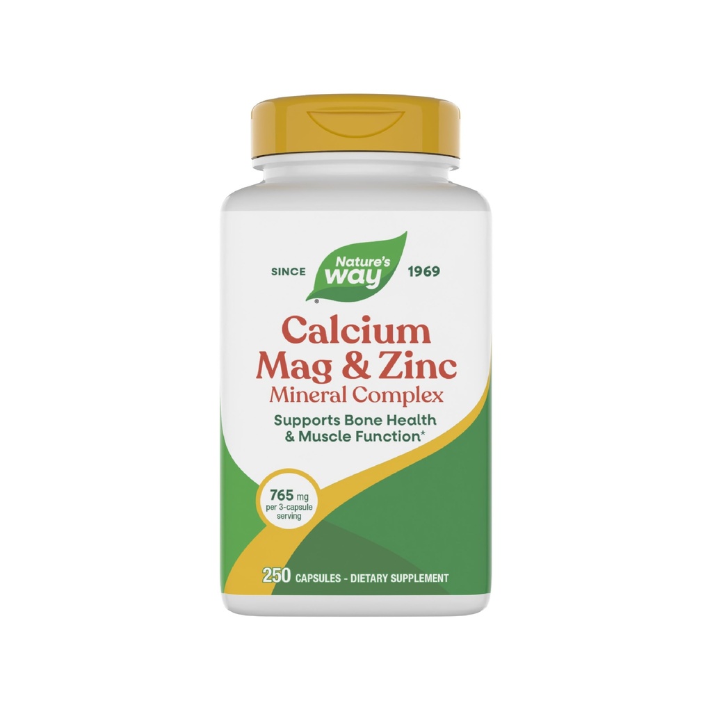 Natural's Way Calcium Magnesium & Zinc Mineral Complex, Supporta Bone Health & Muscle Function*, Supporto Immune*, 250 Capsule (Packaging May Vary)