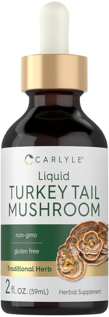 Carlyle Turkey Tail Extrait de champignons Teinture liquide de 2 ll Oz.