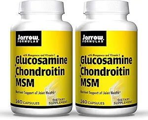 Jarrow Formulas Glucosamine + Condroitina + MSM - 240 Capsule, Confezione da 2 - Supporto Nutriente di Salute Congiunta - con Vitamina C & Manganese - 120 Total Servings