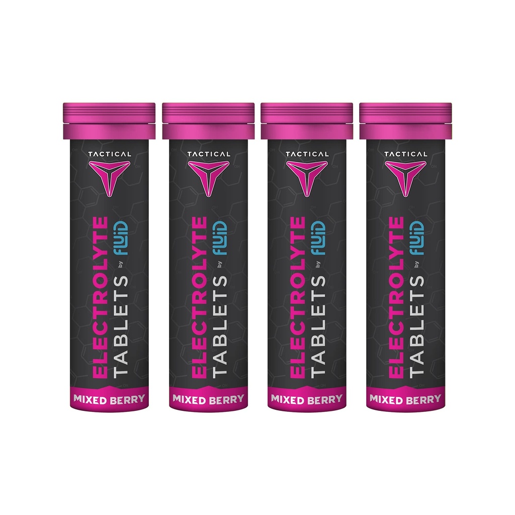 Comprimés d'hydratation effervescents, remplacement d'électrolytes et prévention de la déshydratation, 4 paquets, 40 portions (Berry mixte)