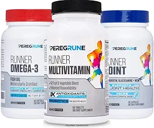 Runner Vitamin, Joint Support, & Omega-3 Bundle (1 Monat Versorgung): Geplante Laufergänzung | Antioxidantien, Vitamin B-Komplex, Probiotika, Glucosamin/Chondroitin/MSM, EPA/DHA Fischöl