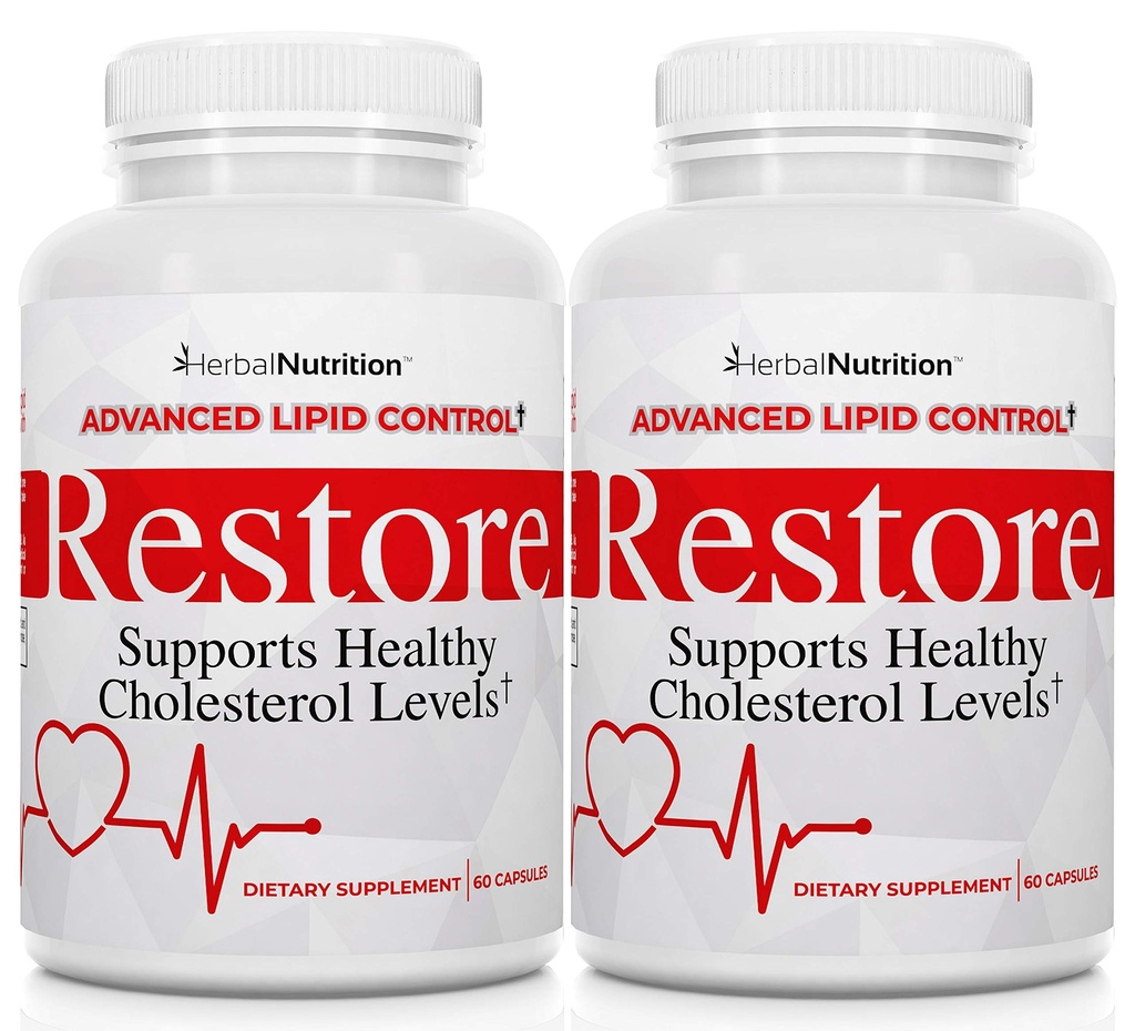 Ripristino - Supporta colesterolo sano, Riso di lievito rosso, Seme di uva, Acido folico per il controllo lipidico avanzato, Bio-Active naturali, Aiuto Promuovere il colesterolo sano (2)