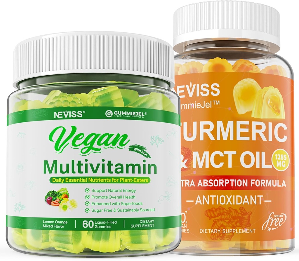 Bio Turmeric Gummis 1000mg mit Vegan Multivitamin für Damen Männer