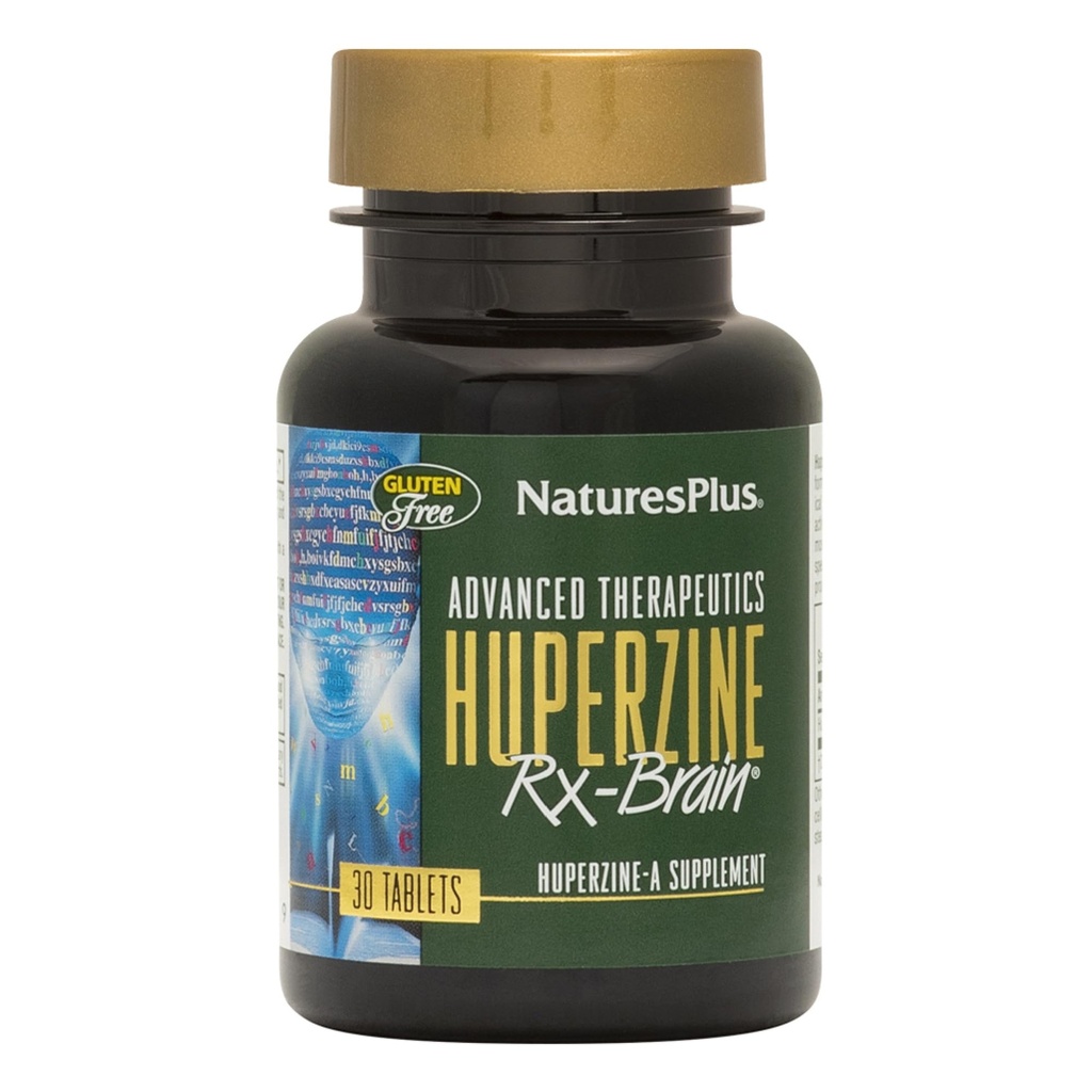 Natures Plus Huperzine Rx-Brain - 50 mcg, 30 compresse vegetariane - Integratore di supporto del cervello con neuronutrienti- Gluten-Free - 30 Serve