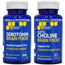 NATURAL STACKS Brain Food & Serotonin Brain Food Bundle Food - Supporta un Positivo Mood & Cognitive Function* - 120 Capsule Totali