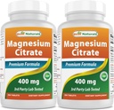 Meilleurs naturels Citrate de magnésium (Citrato de Magnesio) 400mg 250 comprimés (400 mg de magnésium élémentaire par 2 comprimés) (2)