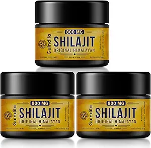 800mg Shilajit Supplement-Shilajit Reine Himalaya Organische Shilajit-Harz mit maximaler Potenz,Original aus Himalaya mit 85+Trace Minerals & Fulvic Säure für Fokus & Energie, Immunität,3 Packungen