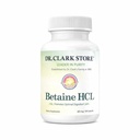 Dr. Clark Betaine HCL Verdauungsenzyme - Säure-Refrlux-Medizin, Chlorsäureprotein-Ergänzung, Optimale Verdauungsformel, 100 Gelatinekapseln, 425 mg