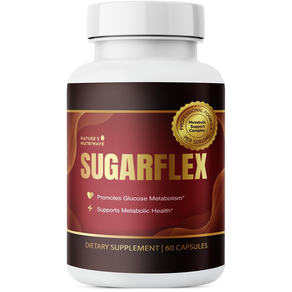 SugarFlex Daily Wellness Support Capsules – 60 Capsules | Chromium, Cinnamon, Bitter Melon, Banaba Leaf & Gymnema Blend w/ Vitamins C, E, Magnesium & Zinc, Made in USA, Non-GMO