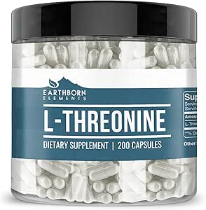 Earthborn Elements L-Threonin 200 Kapseln, essentielle Aminosäure, rein und unverdünnt, keine Zusatzstoffe
