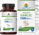 Brieofood Ail biologique 1500mg, 45 portions, végétarien, sans gluten, 90 comprimés végétariens