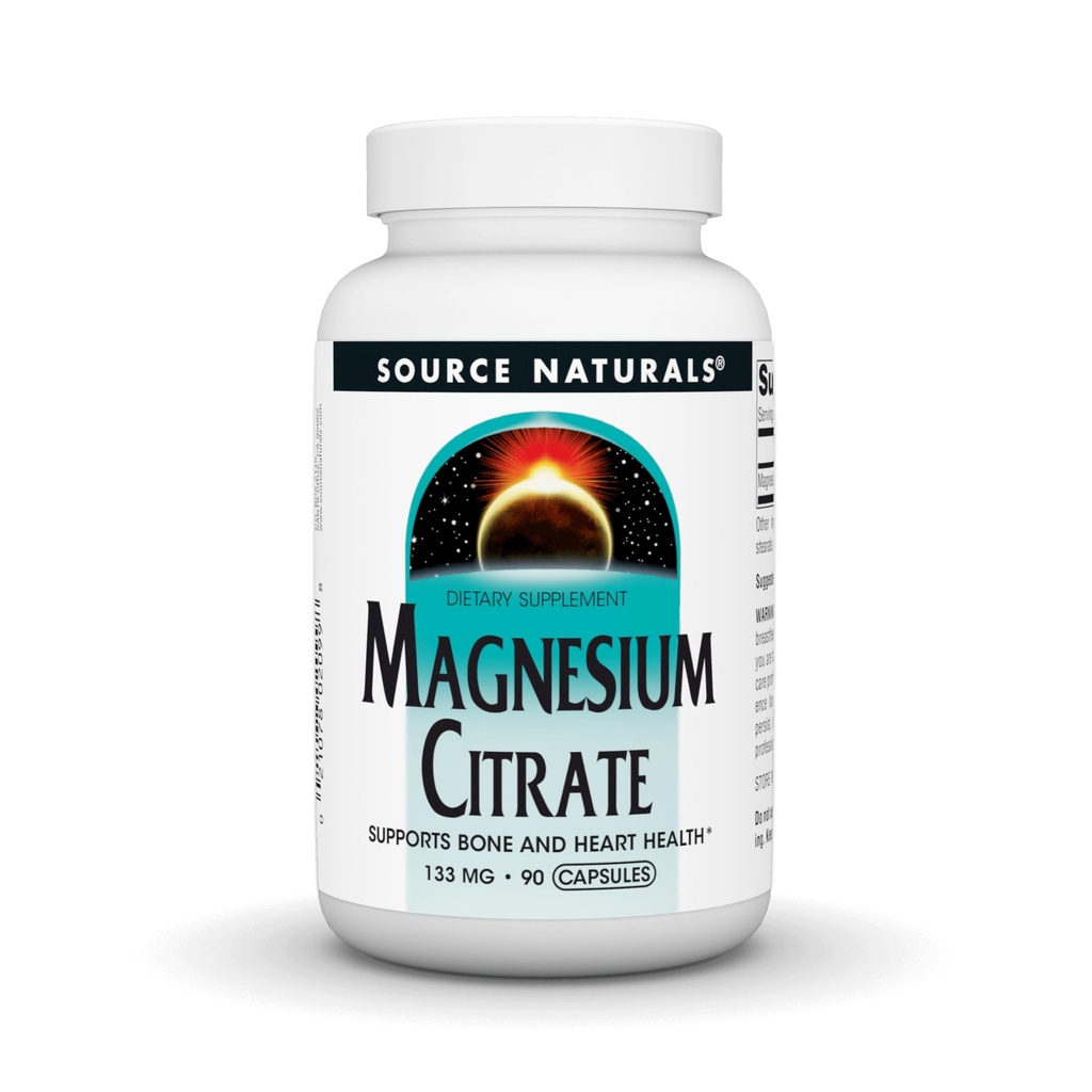 Source Naturals Magnesium Citrate, Supports Bone and Heart Health* 133 mg - 90 Capsules